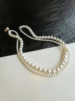 Trendy Elegant Big Pearl Layer Necklace